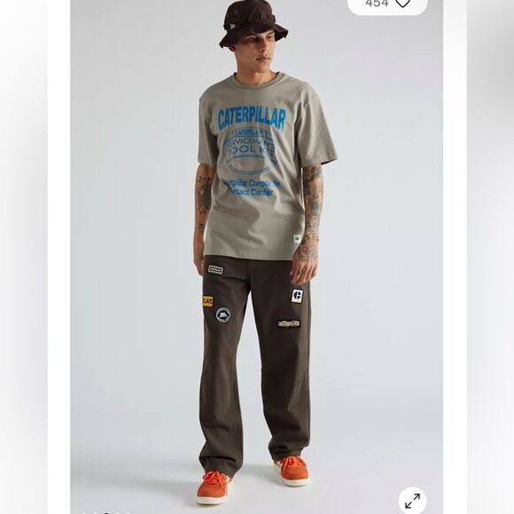 NWT CAT Caterpillar UO Exclusive patched carpenter pants men’s baggy 34 / 32 - Picture 4 of 13